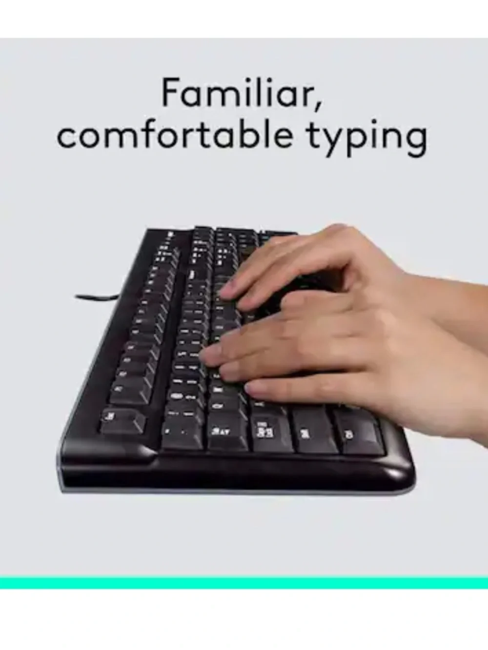 Logitech-MK120 Full-size Wired Membrane Keyboard- Black
